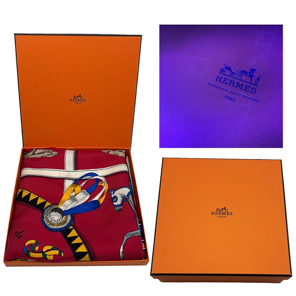 Hermès Scarf Red Couvertures Tenues Jour Horse Equestrian 100% Silk